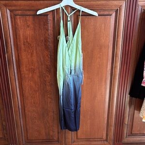 Young Fabulous & Broke Green Blue Halter Sundress